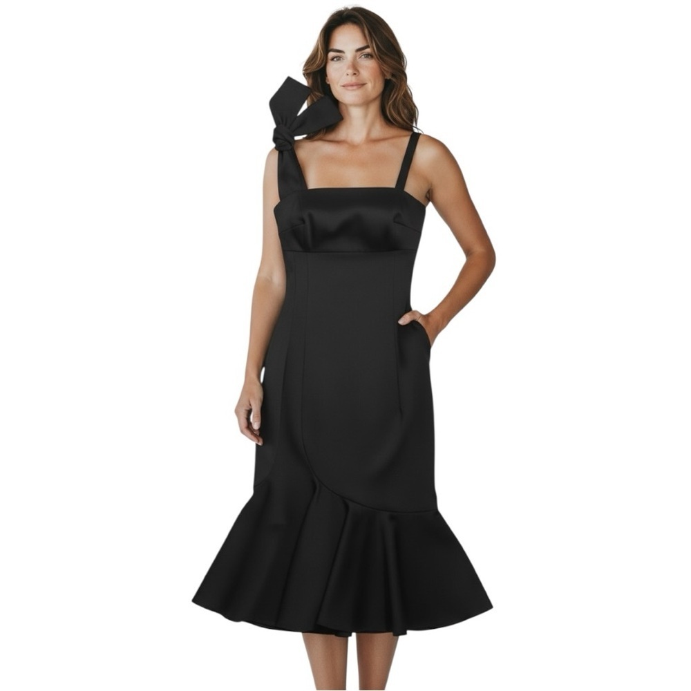 EMPORIO ARMANI Elegant Black Women's Dress MIDI High-quality Size 12